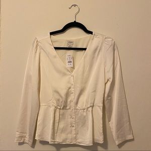 NWT White J. Crew Button Blouse